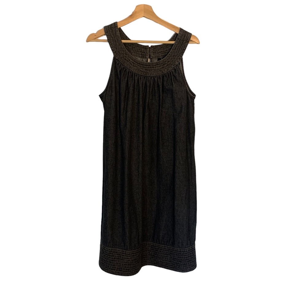 J F W Vintage Denim Halter Midi Black Dress Women’s Size 16